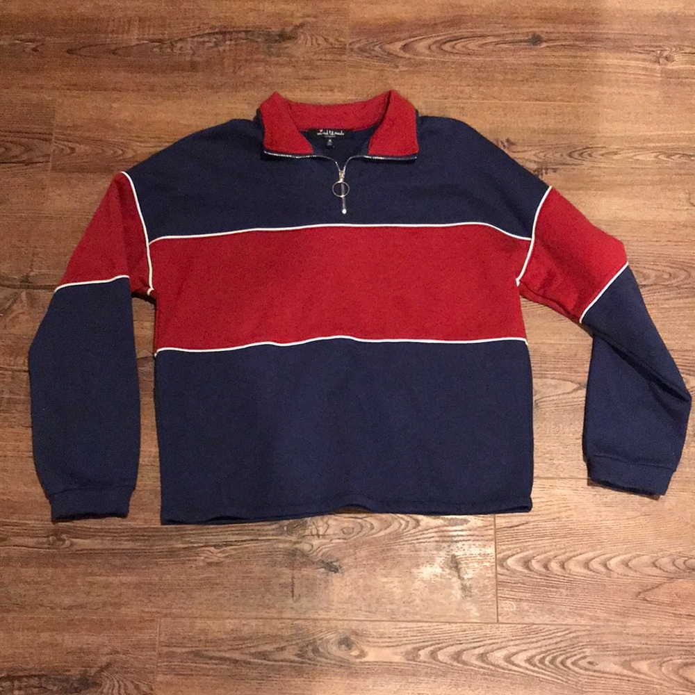 cropped half zip sweatshirt, size M